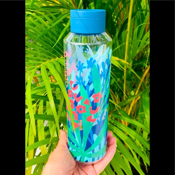 Starbucks Cheetah Water Bottle Tumbler Jungle Floral Animal Plastic Cup New 24oz - Picture 11 of 11